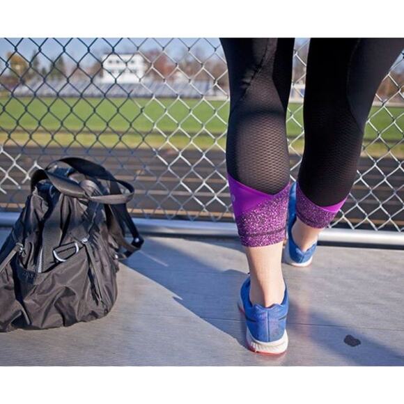 Lululemon Pace Rival Running Crop 22” Leggings Tender Violet Purple Black 4 - Picture 14 of 16